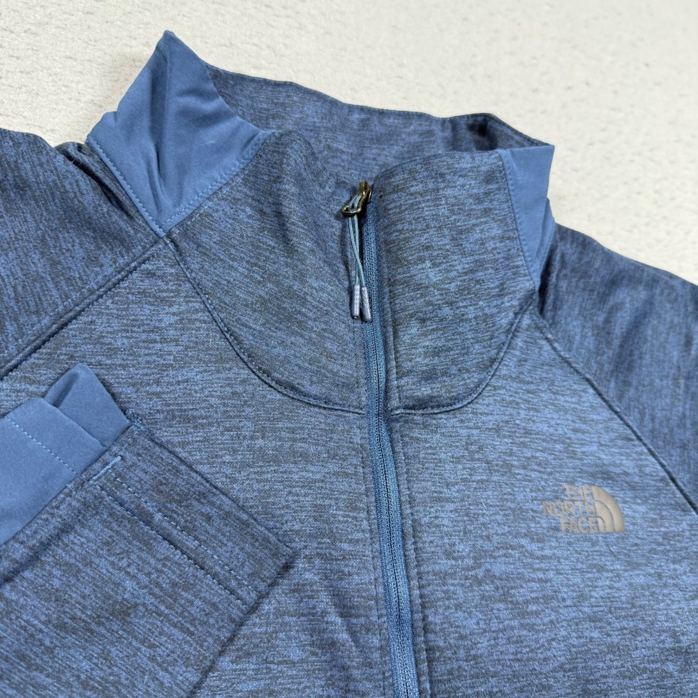 The North Face Womens Blue Heathered Full Zip Mock Neck Jacket XL